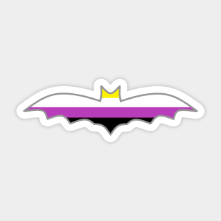 Non-Binary Pride Flag: Halloween Bat Sticker